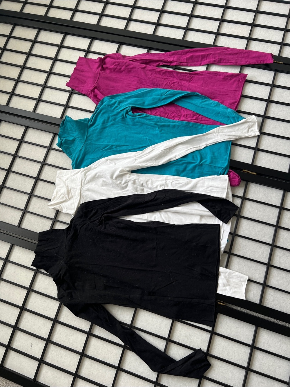 Women's Long Sleeve Turtleneck Top - Black, White, Teal, Fuchsia